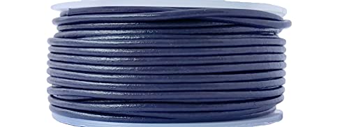 Cords Essentials Round Genuine Leather String Cord, Rope for Jewelry Making Necklaces, Bracelets, Kumihimo Braiding, Wraps