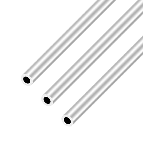 iMeistek 6063 Aluminium Round Tube,10mm OD x 6mm ID x 300 Length Seamless Straight Aluminium Tubing for DIY model,Industrial (3PCS)