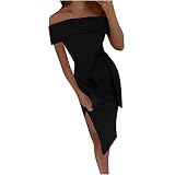Generic Damen Frauen Cocktail Party Kleider Enge Körperform Robe Orientale Formelle Weiße Abendkleid Für Frauen Kleider Für Konfirmation Ballsaal Kleidung Plus Größe Boutique-Kleidung (Black, M)