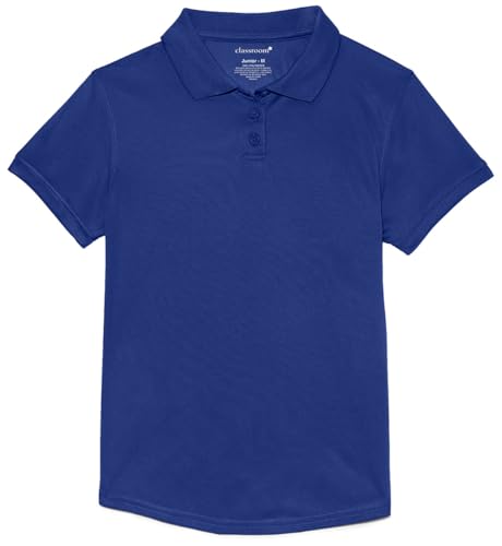 Image of Classroom School Uniforms Big Girl's Girls Fit Moisture Wicking Polo Shirt | Moisture-wicking fabric, Easy-care fabric, Comfortable fit, School uniform essential