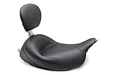 Mustang Motorcycle Seats 79600 Standard Touring Solo Seat with Driver Backrest for Harley-Davidson Electra Glide Standard, Road Glide, Road King & Street Glide 2008-'21, Original, Black