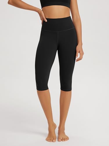 ODODOS 2-Pack Buttery Soft Lounge Yoga Capris for Women, 14" / 19" / 21" High Waist Capri Leggings2