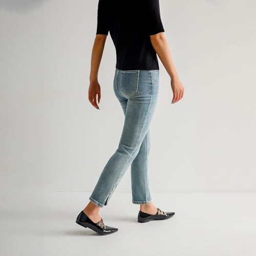 CouieCuies Women Mary Jane Flats Pointed Toe Ballet Shoes with Buckle Comfortable Mary Janes Dressy Flats Adjustable Strap4