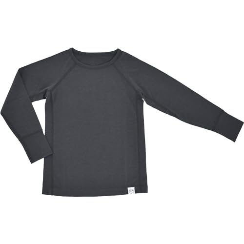 Woolino Merino Wool Base Layer for Kids - Super Soft Kids Long Sleeve Thermal Top and Leggings - All Natural Base Layer Shirt and Bottoms - Storm Gray4