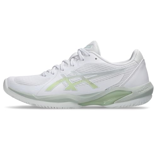 ASICS Womens Solution Swift FlyteFoam 2 Tennis Shoes 6 White/Lichen Rock