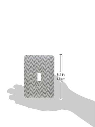 Interruptor de palanca 3dRose lsp_210935_1 de rayas chevron plateadas 3