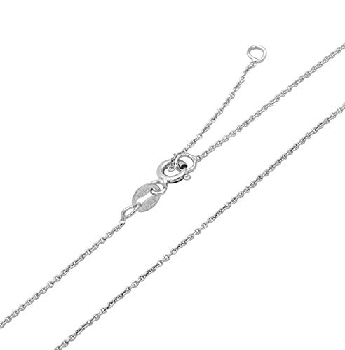 Ankerkette 925 Sterling Silber rhodiniert 1,1mm breit 42-45cm lang Silberkette Halskette Kette Damen