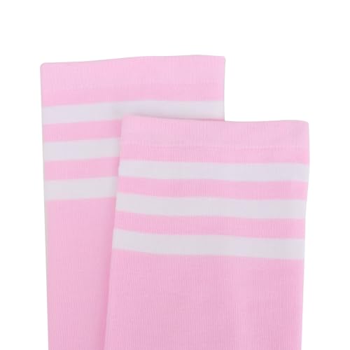 Image of DRESHOW Plus Size Thigh High Socks Striped Over Knee Long Boot Stockings Knee High Tube Socks Leg Warmers for Women