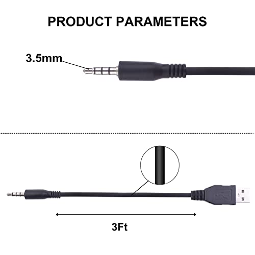 Cable USB a 3.5mm Auxiliar de 3 pies para audio miniatura 2