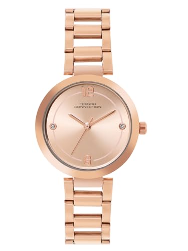 Image of French Connection Sunray Rose Gold Dial Round Analog Watch for Women - FCN01B