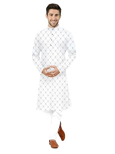 Image of Men's Printed Cotton Kurta