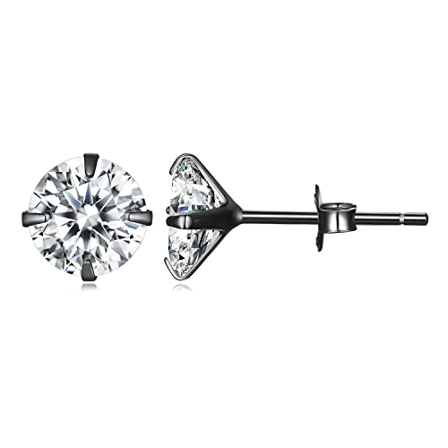 Boucles d'oreilles tige argent anti-allergie zircone brillant