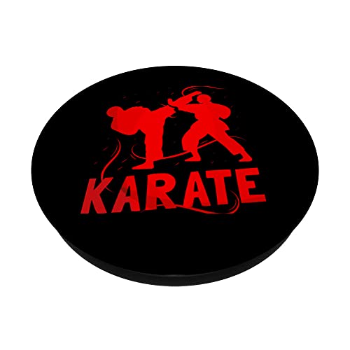 Karate Coach Martial Arts Fighter Belt PopSockets Swappable PopGrip, Black - Image 2