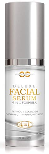 Healing Awakening 4-in-1 Formula Anti Aging Facial Serum, Boosts Collagen, Hyaluronic Acid, Vitamin E, Retinol, Vitamin C (2.0 oz) (1)