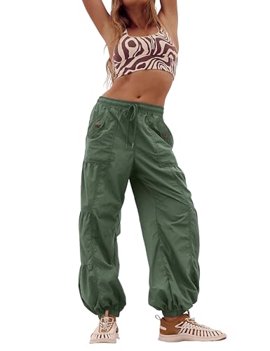 Amazon.com: Bankeng Parachute Pants for Women Cargo Pants with