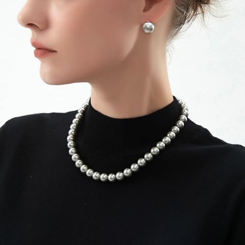Image of Zeffy Pearl Necklace 4MM /6MM /8MM Dainty Round Imitation Pearl Choker Necklace Wedding Pearl Necklace Delicate Jewelry for Women Simple Bridesmaid Jewelry Gifts