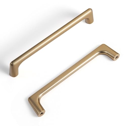 Goo-Ki Champagne Bronze Cabinet Pulls with 5(128mm) Hole Centers Modern Style Zinc Alloy Cabinet Handles for Dresser Wardrobe Cupboard- 6 Pack