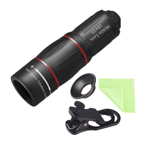 Monocular, observación de aves, telescopio monocular ligero de 18 x 25, adaptador para teléfono inteligente, soporte para concierto, observación de aves