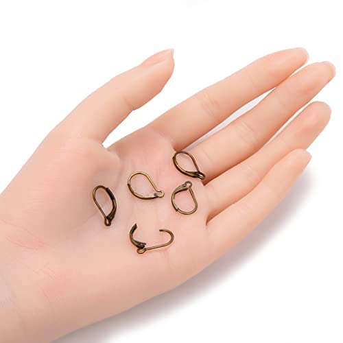 Adabele 50Pcs Hypoallergenic Dangle Interchangeable Earring Hooks Leverback Earwire 17Mm Long Antique Bronze Plated Brass Connector Cf260-4 #TOP1