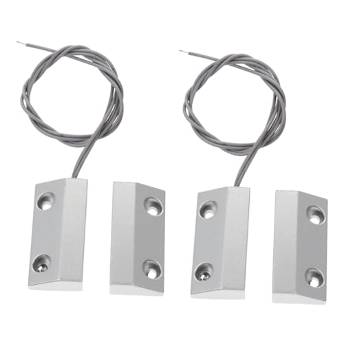 Gadpiparty 2 Set Sensore Chiusura Netto Attrezzatura Del Dispositivo Rilevatore Magneti Chiavistello Portatile Kit Cancello Campana Sicurezza Tappo Interruttore Cablato Lega Di Zinco Silver
