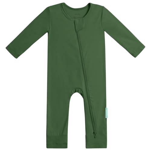 PurComfy Baby Long Sleeve Romper Jumpsuit, Premium Soft Rayon One Piece Pajamas Boy Girl 2-Way Zipper Coverall Sleeper 18-24 Months Forest