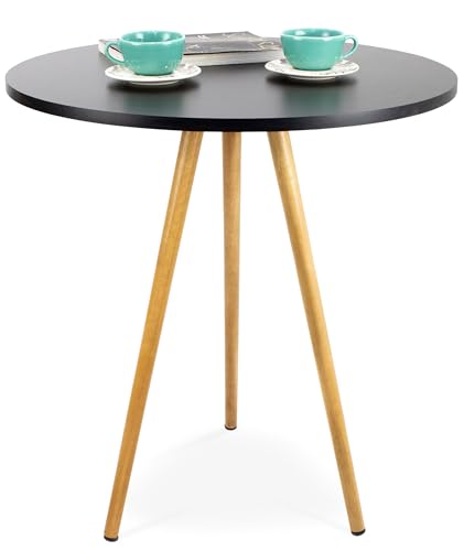 Top 5 Melhores Mesas Redondas para Comprar em 2025 15 Mesa Redonda Preto MDF 70cm Retrô Cozinha Pés Palito Bistro Eames