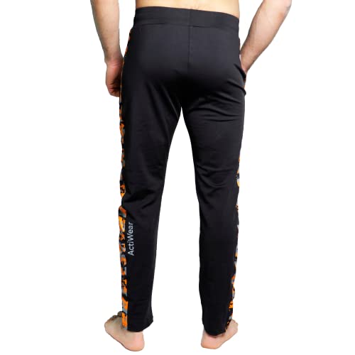 Image of ATICX Men's Slim Fit Polyester Track Pants - 4 Way Stretch Lycra Lower for Sports, Running, Gym with 2 Zip Pockets