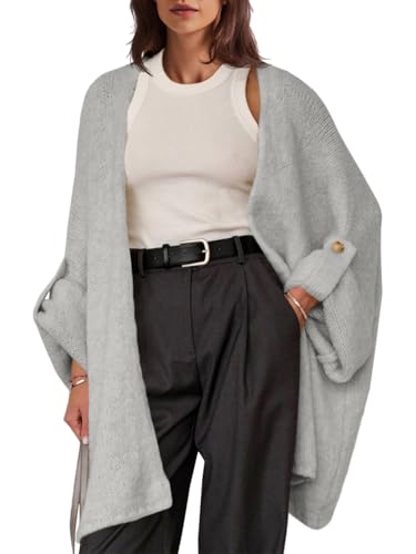 Saodimallsu Womens Oversized Long Cardigan Sweaters Casual Open Front Chunky Knit Slouchy Fall Trendy Sweater Coats