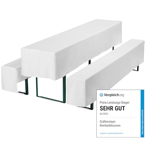 Gräfenstayn® Valentin - Biertischhussen-Set 3 TLG für Bierzeltgarnitur - 50cm oder 70cm...