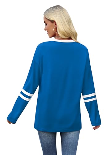 Image of Sampeel Long Sleeve Shirts for Women Color Block Casual Tops Fall Outfits 2026 Basic Tees Trendy Spring Clothes