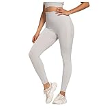 Dhyuen Damen Sexy Hüfthebende Nahtlos Kurze Yoga Leggings für Fitness Sport Freizeit High Waist Angenehm Bauchkontrolle Workout Yoga Pilates Hosen Aktive Jogginghose (Light Gray, L)