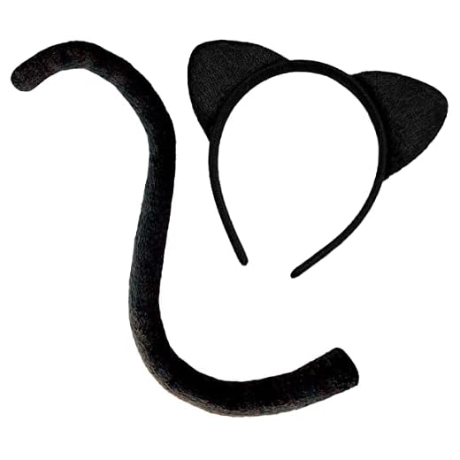 OLYPHAN Cat Ears and Tail Costume Adult Women - Black Cat Halloween Costume Set & Cosplay Accessories Kit