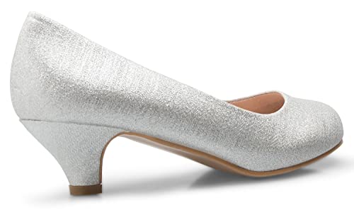 Image of Olivia K Women's Classic Closed Toe Kitten Heel Pumps | Dress, Work, Party Low Heeled