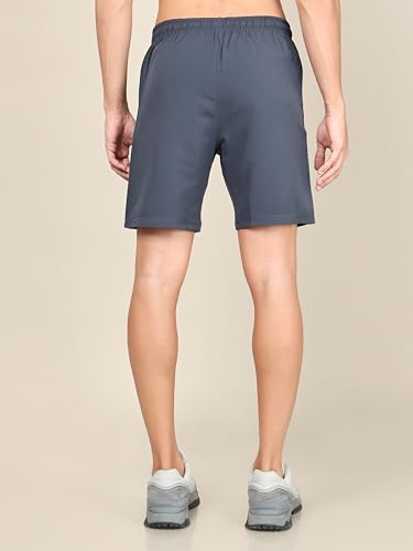 Image of TECHNOSPORT Men Solid Slim Fit Sports Shorts Techno LITE UPF50+ Polyester Mid Rise Drawstring Shorts Pant for Men Gym Workout Running Cricket Casual Quick Dry