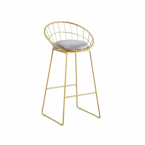 DFHS46JK Taburetes de Isla de Cocina Taburete de Bar Hierro con Respaldo, Color Dorado, for el hogar, Ocio, Restaurante, Silla Alta, Juego 2 Piezas para el Comedor