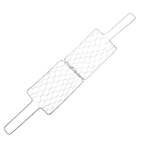 TOYANDONA Fischgrillkorb Grillzubehör Für Picknick Und Camping Tragbarer BBQ Grillkorb Aus Robustem Metall 11x17cm Mit Praktischem Griff Für Gegrilltes Gemüse Fisch Und Fleisch