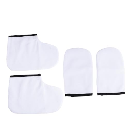 LOLIPPYY 4Piezas Guantes y Botines de Cera Manos y Pies de Hidratante y Calentador de Cuidado de Pies y Manos de Cera