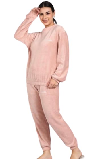 Image of Women's Winter Nightsuit, Thermal Fleece Pyjama Set