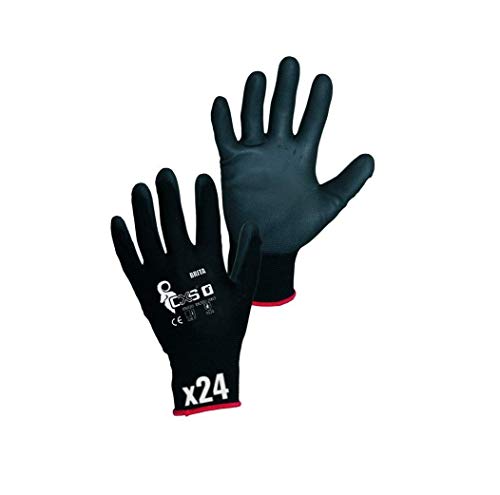CXS Brita Guantes de Trabajo (12 Unidades) - Montaje Antideslizantes Guantes sin Costuras - Muy Cómodos, para Reparaciones, Industria automovilística, Auto Service, Taller (8 (2 Pack), Negro) Cover