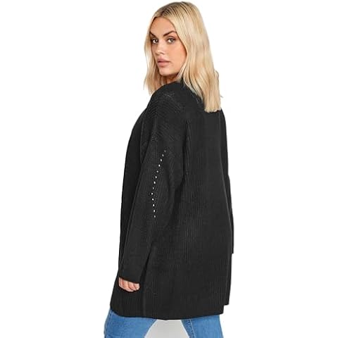 Yours Curve Essential Knitted Cardigan in Black Cover