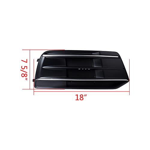 Amopacorp Compatible For Driver Passenger Side Front Lower Bumper Fog Light Grille Bezel Grill Cover Insert Abs Housing Glossy Black Chrome Trim Audiq5 2018 2019 2020 #TOP4