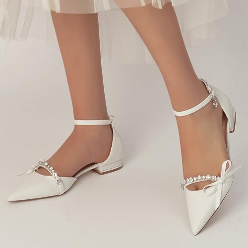 Chaussures de mariage à bout pointu et talons bas raffinés