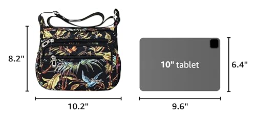Image of Crossbody Bags for Women Multi Pocket Shoulder Bag Waterproof Nylon Messenger Purses and Handbags