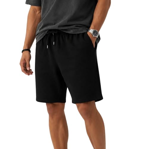ROSS CAMP Sporthose Herren Kurz - Kurze Hosen Herren, Laufshorts Männer Sommer Baumwolle Jogginghose Fitnesshose Sport Sportshorts Bermuda Shorts Hose Trainingshose Tennis (S, Schwarz) ROSS CAMP Sporthose Herren Kurz - Kurze Hosen Herren, Laufshorts Männer Sommer Baumwolle Jogginghose Fitnesshose Sport Sportshorts Bermuda Shorts Hose Trainingshose Tennis (S, Schwarz)