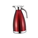 Veemoon Reisewasserkocher Und Kaffeekaraffe in Weinrot - Isolierte Vakuumkanne Für Kalte Und Heiße Getränke - 1 5L Perfekt Für Unterwegs Und Im Restaurant Tragbar Und Praktisch
