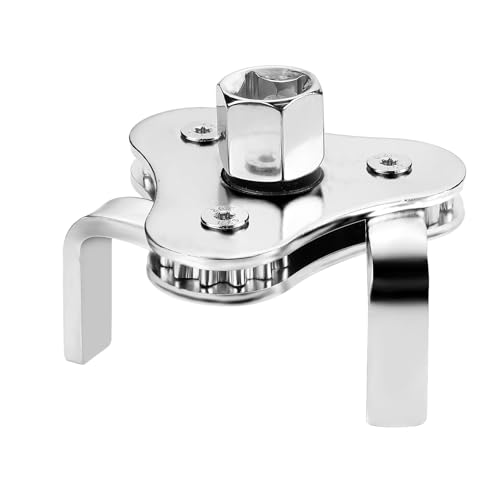 Deflife Universal Oil Filter Wrench 3 Jaw Adjustable Oil Filter Removal Tool, 2 Way Oil Filter Wrench for Removing Oil Filters from Diameters 2-1/2'' to 4-9/16''