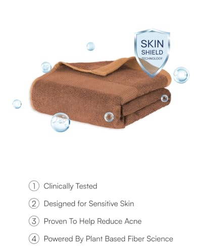 Image of Doctor Towels, World's First Banana Terry Bath Towel, 400 GSM | Dermatologist Tested for Sensitive Skin | 70 x 140 cm Towels for Bath Large Size | Clinically Tested to Help Reduce Acne - Brown