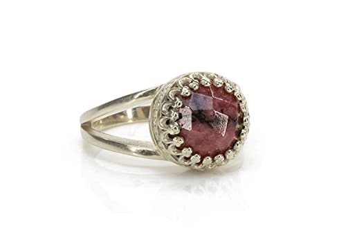 Bagues rhodonite en argent 925 Anemone Bijoux façonnées à la main - 3