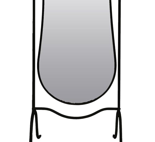 Image of Gharaana Luxe Cheval Metal Full-Length Mirror with Stand for Living Room, Full-Length Mirror for Bedroom | Standing Mirror | Bold Black (63x23x12)