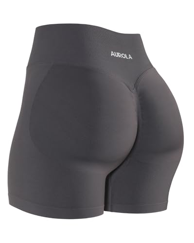Image of AUROLA Influence Workout Shorts for Women,2.5 3.5 4.5 5.5 6.5 No Roll Up Squat Proof Scrunch Seamless Compression Gym Short
